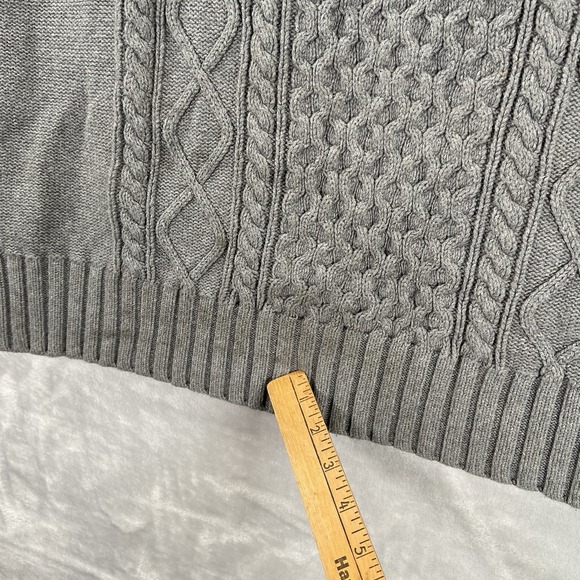 L.L. Bean Signature Hoodie women's Large Fisherman Sweater Cable Knit Pullover - Picture 5 of 13
